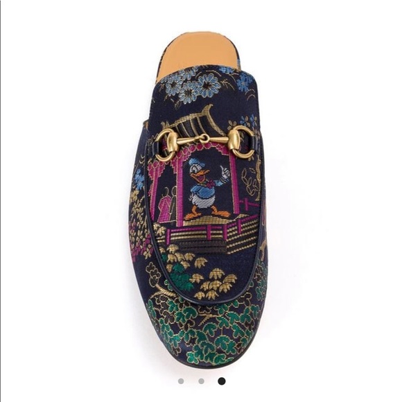 Gucci Navy Blue Disney Donald Duck Mules - RARE FIND - Picture 3 of 8